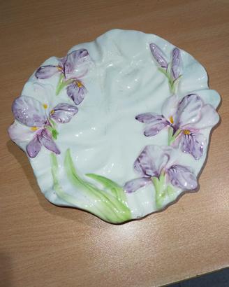 CERAMICA BASSANO Piattino/Svuotatasche con iris