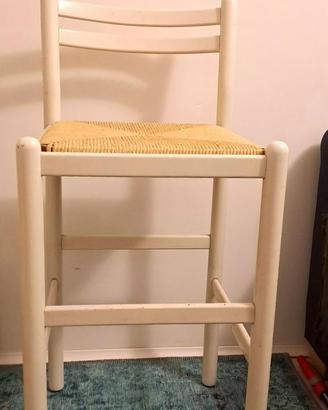 coppia sgabelli bianchi shabby country provenzale