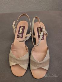 Sandali Susetta Beige Cuoio Made in italy 38