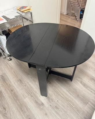 Tavolo pieghevole in legno nero