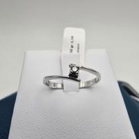 Solitario in Oro Bianco 18 Kt e Diamante Naturale