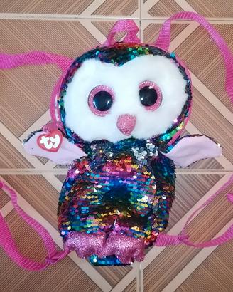 Zainetto asilo nido infanzia Ty gufo glitterato 