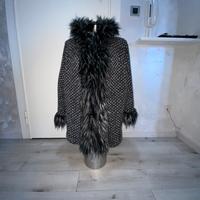 Giacca mantello 3/4 con tasche e cappuccio tg.M