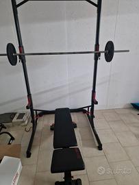 Mezzo rack con panca e set pesi 60kg