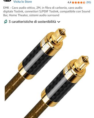 Cavo audio ottico EMK 2 metri 