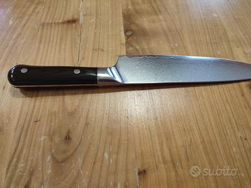 Coltello da Cucina in Damasco con Manico Scuro
