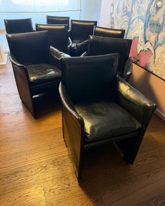 8 poltrone design in pelle nera – stile 401 Break