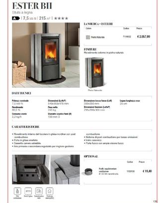 Stufa a Legna ESTER by NORDICA in pietra