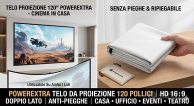 Telo Proiezione 120" Powerextra HD 16:9 - Nuovo
