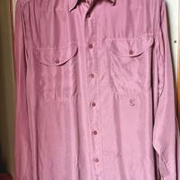Camicia pura seta uomo rosa antico/malva