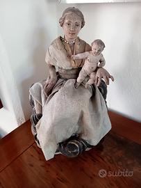 scultura lignea Madonna con bambino