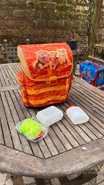 Zaino scuola elementari con leoni + kiwai antipiog