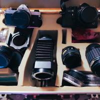 PENTAX MX + COSINA CT4 + OBIETTIVI E ACCESSORI