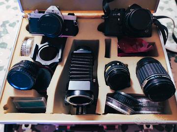PENTAX MX + COSINA CT4 + OBIETTIVI E ACCESSORI