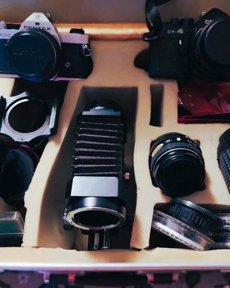 PENTAX MX + COSINA CT4 + OBIETTIVI E ACCESSORI