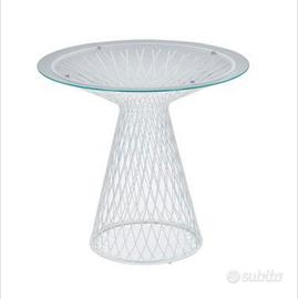 Tavolino Emu con ripiano in vetro da collezione