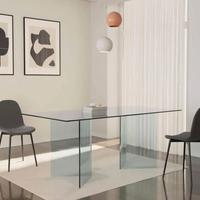 Tavolo rettangolare 180x90 cm vetro temperato