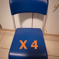Set di 4 sedie di colore blu per la cucina