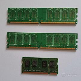 Kit 3 memorie ram 2GB + 2GB + 1GB DDR2 pc e laptop