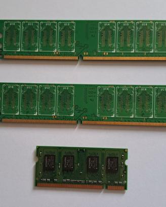 Kit 3 memorie ram 2GB + 2GB + 1GB DDR2 pc e laptop