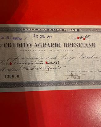 Assegno circolare del 1943