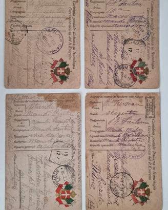 Lotto 9 cartoline militari originali Prima Guerra