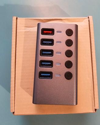 Ciabatta multipresa USB con singoli interruttori