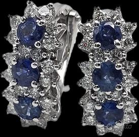 ORECCHINI ORO CON ZAFFIRI E DIAMANTI