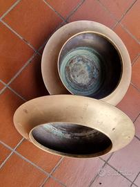 2 portavasi vintage ottone/rame