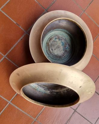 2 portavasi vintage ottone/rame