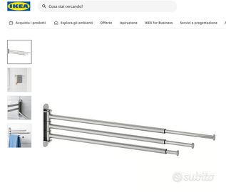 Portasciugamani 3 bracci IKEA nuovo