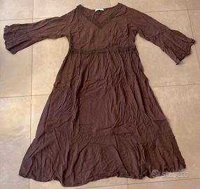 Abito Lungo Marrone Rusttydustty 3XL Boho Chic