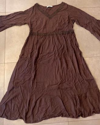 Abito Lungo Marrone Rusttydustty 3XL Boho Chic