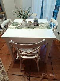 set tavolo quadrato allungabile+ 4 sedie