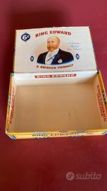 Scatola per sigari in legno d'epoca King Edward S.