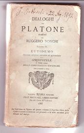 DIALOGHI DI PLATONE 1883   -EUTIDEMO-ARISTOTELE