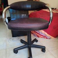 Sedia da ufficio vintage regolabile con ruote 