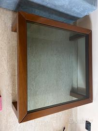 Tavolo  90x90 legno e vetro