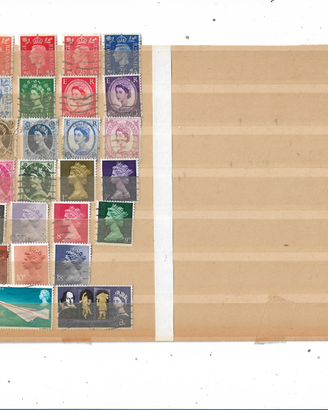 ANNI '60/'70 GRAN BRETAGNA N 120 FRANCOBOLLI USATI