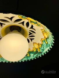 Lampadari con maioliche - Giallo e turchese