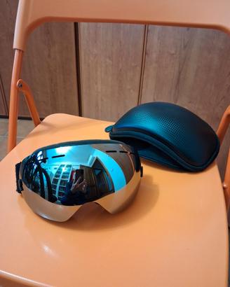 MASCHERA DA SCI  CON LENTE SPECCHIATA GRIGIA NUOVA