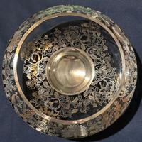 centrotavola in cristallo e argento 925