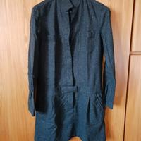 Vestito in lana gessato grigio