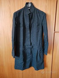 Vestito in lana gessato grigio