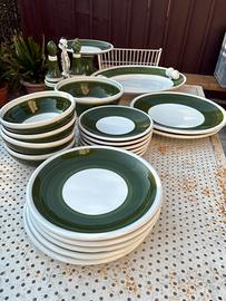 Set vintage ceramica con bordo verde Alessi Nove