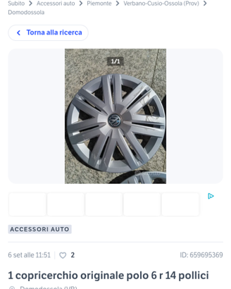 Polo 6r copricerchio originale