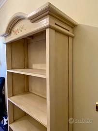 Libreria legno vero decorata a mano
