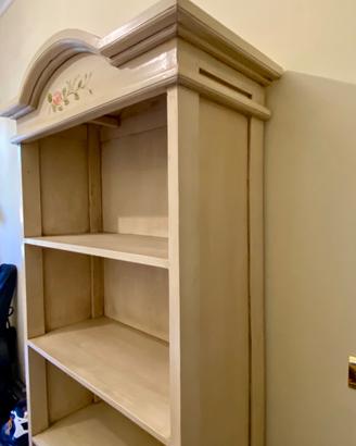Libreria legno vero decorata a mano