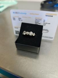 anello in oro 14 ct e 5 diamanti certificato di au