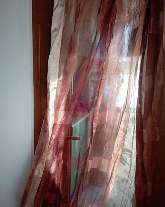 2 tende marrone di organza fatte su misura